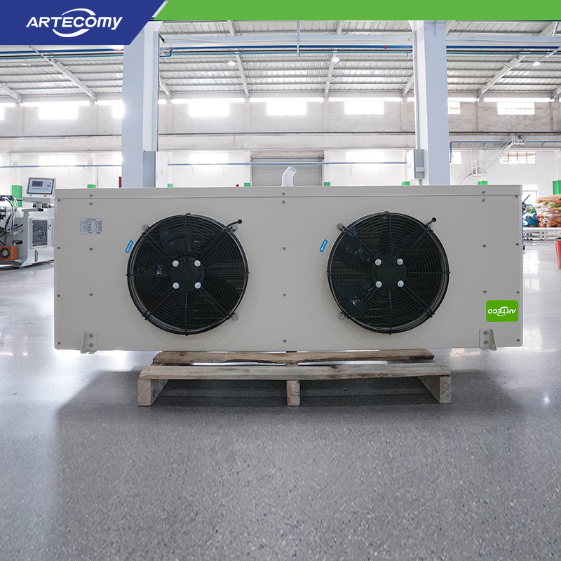 Refroidisseur à air personnalisé à 2 ventilateurs pour salles d’ingrédients de boulangerie, espacement des ailettes de 9,0 mm