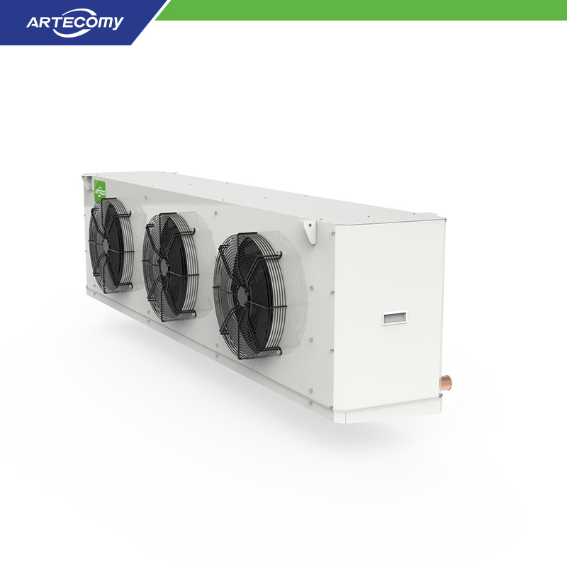 Refroidisseur à air frigorifique à 3 ventilateurs pour installations de transformation de viande, espacement des ailettes de 6,0 mm