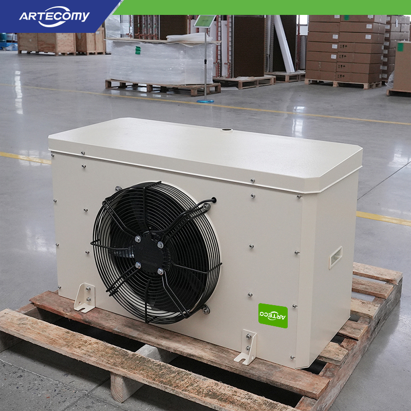 Refroidisseur d'unité de chambre froide à 1 ventilateur, espace entre ailettes de 4,5 mm pour congélateurs de présentation en magasin