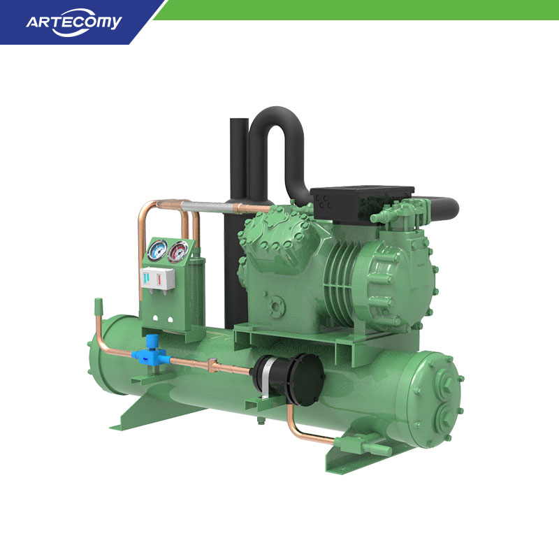 Unité de condensation Bitzer 4CES-9Y 9 HP refroidie à l’eau 5°C~15°C pour le contrôle de température d’entrepôt