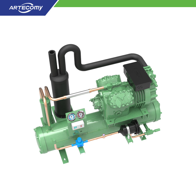 Unité de condensation Bitzer 4FE-35Y 35 HP refroidie à l’eau 5°C~15°C pour système de stockage frigorifique centralisé