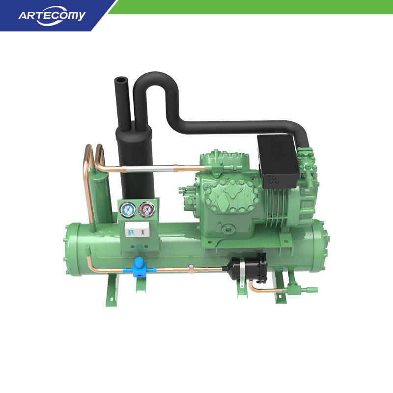 Unité de condensation Bitzer 4FES-5Y 5 HP refroidie à l’eau -5°C~5°C pour vitrine réfrigérée de vente au détail