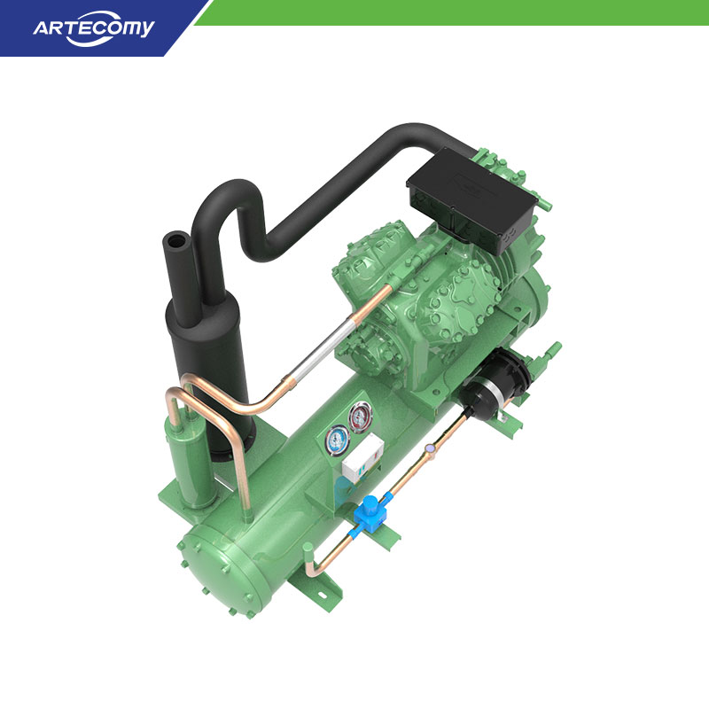 Unité de condensation Bitzer 4DES-7Y 7 HP refroidie à l’eau -5°C~5°C pour équipements de transformation laitière