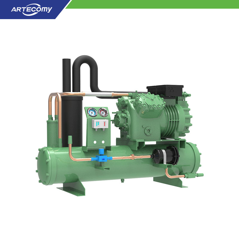 Unité de condensation Bitzer 4PES-15Y 15 HP refroidie à l’eau -5°C~5°C pour solution de refroidissement de laboratoire