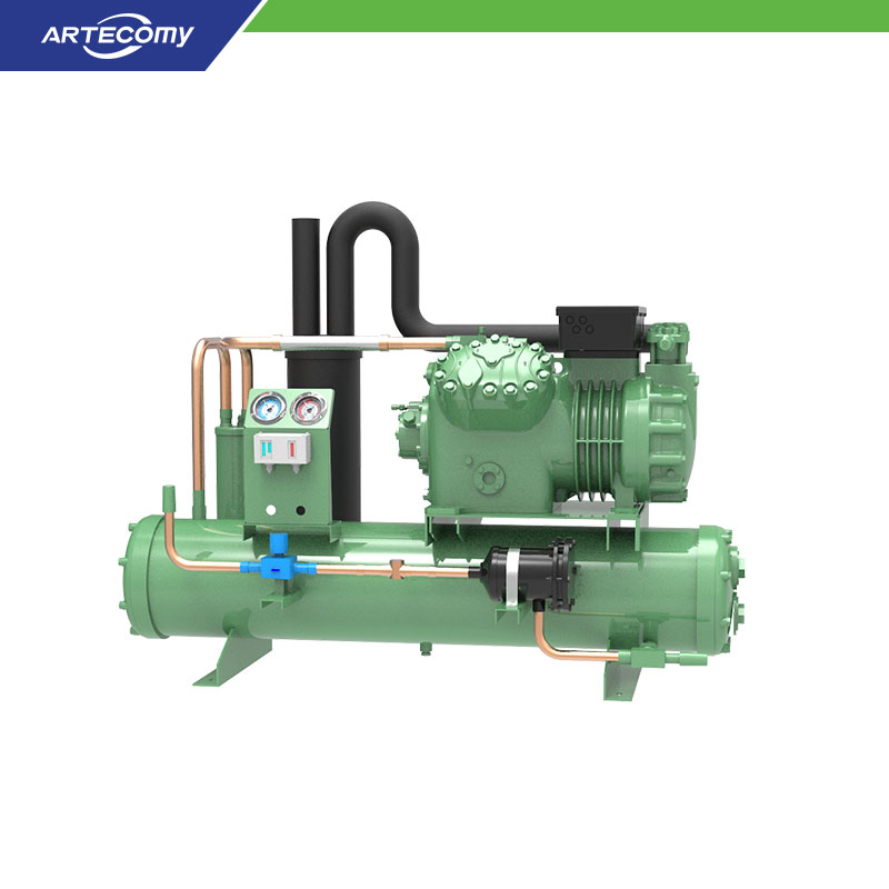 Unité de condensation Bitzer 4HES-25Y 25 HP refroidie à l’eau -5°C~5°C pour stockage frigorifique à grande échelle