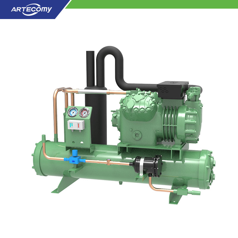 Unité de condensation Bitzer 4FE-35Y 35 HP refroidie à l’eau -5°C~5°C pour stockage frigorifique centralisé