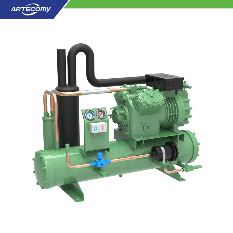 Unité de condensation Bitzer 6GE-40Y 40 HP refroidie à l’eau -5°C~5°C pour stockage frigorifique centralisé