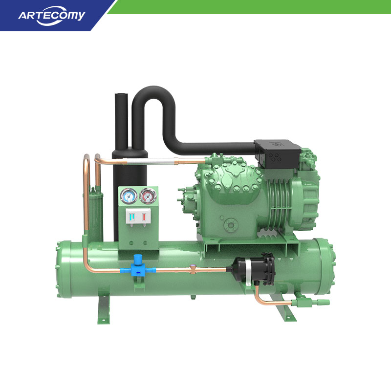Unité de condensation Bitzer 4CES-6Y 6 HP refroidie à l’eau -15°C~-35°C pour surgélateur à flash pour fruits de mer