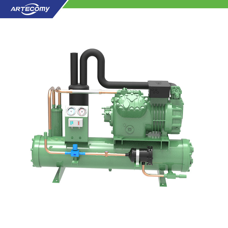Unité de condensation Bitzer 4PES-12Y 12 HP refroidie à l’eau -15°C~-35°C pour chaîne du froid chimique
