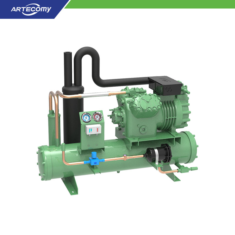 Unité de condensation Bitzer 4NES-14Y 14 HP refroidie à l’eau -15°C~-35°C pour congélateur de transformation de la viande