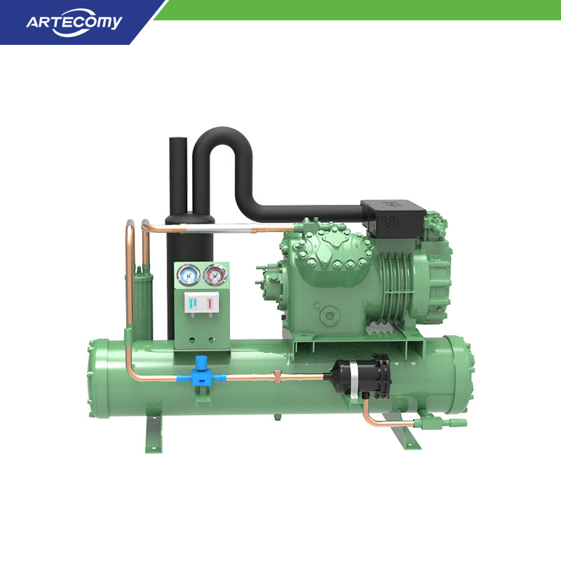 Unité de condensation Bitzer 4JE-15Y 15 HP refroidie à l’eau -15°C~-35°C pour stockage d’échantillons biotechnologiques