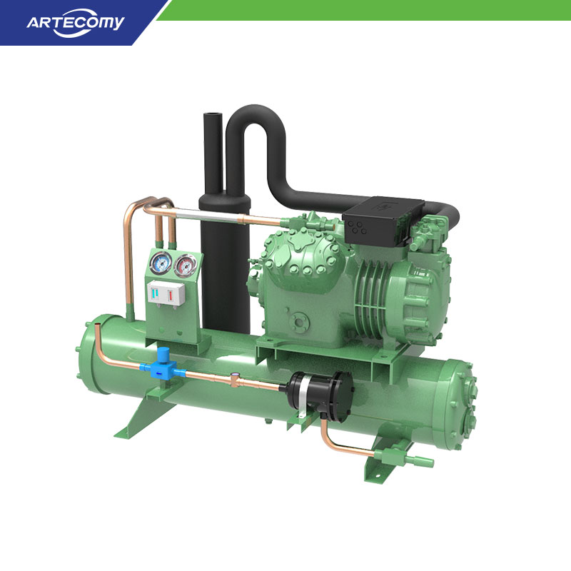 Unité de condensation Bitzer 4HE-18Y 18 HP refroidie à l’eau -15°C~-35°C pour surgélateur industriel à grand froid