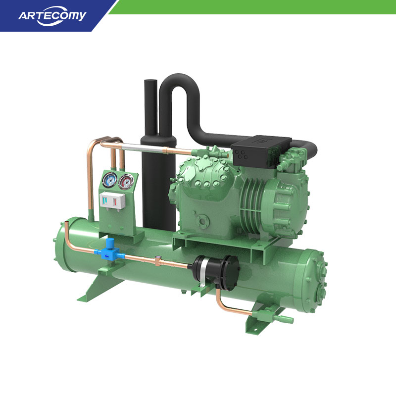 Unité de condensation Bitzer 6HE-28Y 28 HP refroidie à l’eau -15°C~-35°C pour stockage frigorifique à ultra basse température