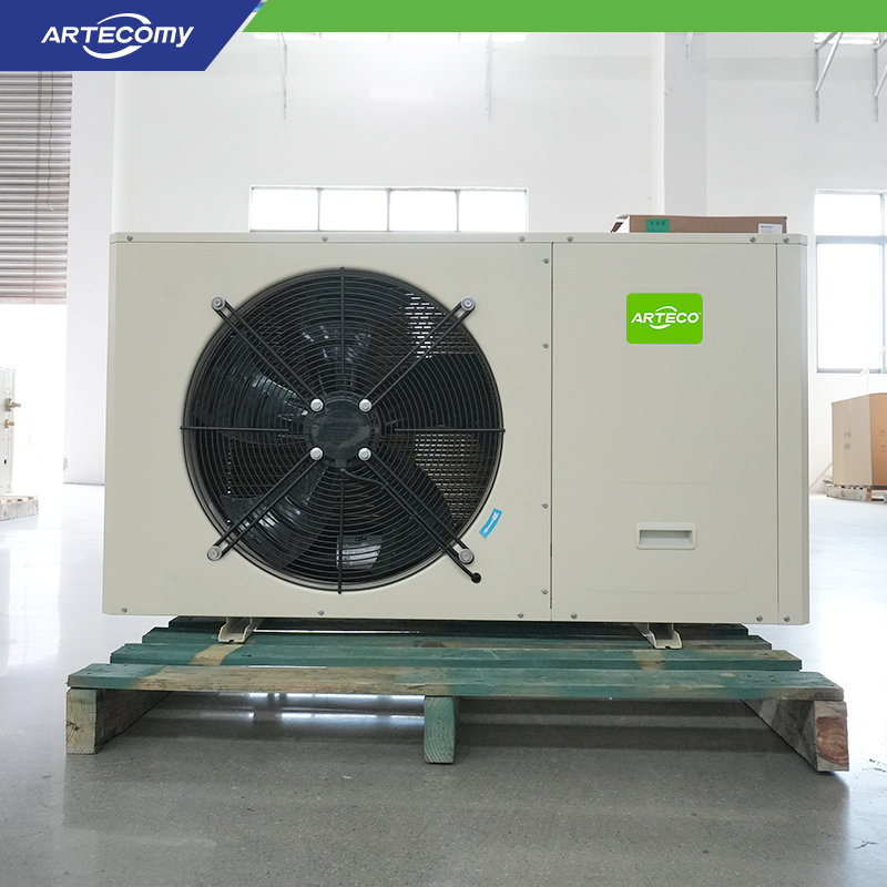 Condenseur compact série BX avec ventilateur Φ400 et tubes en cuivre à rainures internes pour un transfert de chaleur rapide