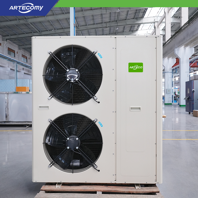 Condenseur industriel à faible résistance avec ailettes en aluminium hydrophiles et double ventilateurs Φ630