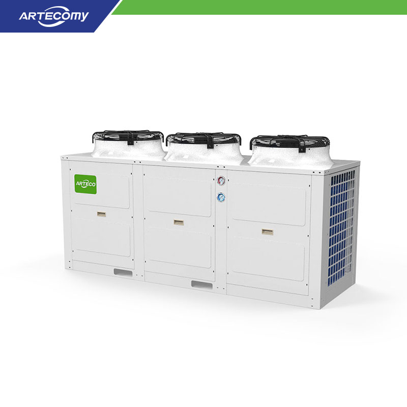 Condenseur à serpentin avec ailettes en aluminium, design compact en boîte et ventilateur Φ500 pour systèmes de réfrigération