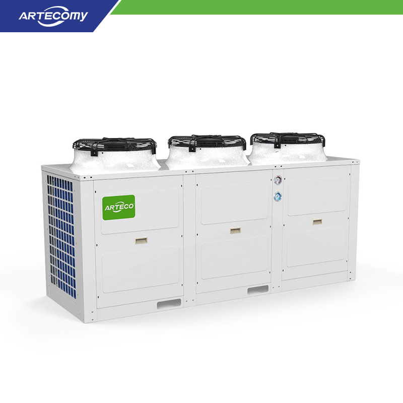 Condenseur commercial efficace de type boîte en U avec 3 ventilateurs et tubes en cuivre Φ9,52