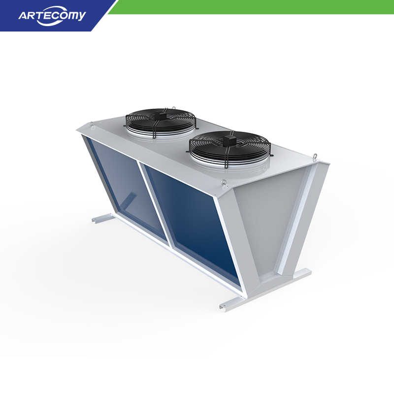 Condenseur à air en V compatible R404A avec protège-ventilateur à bord haut esthétique