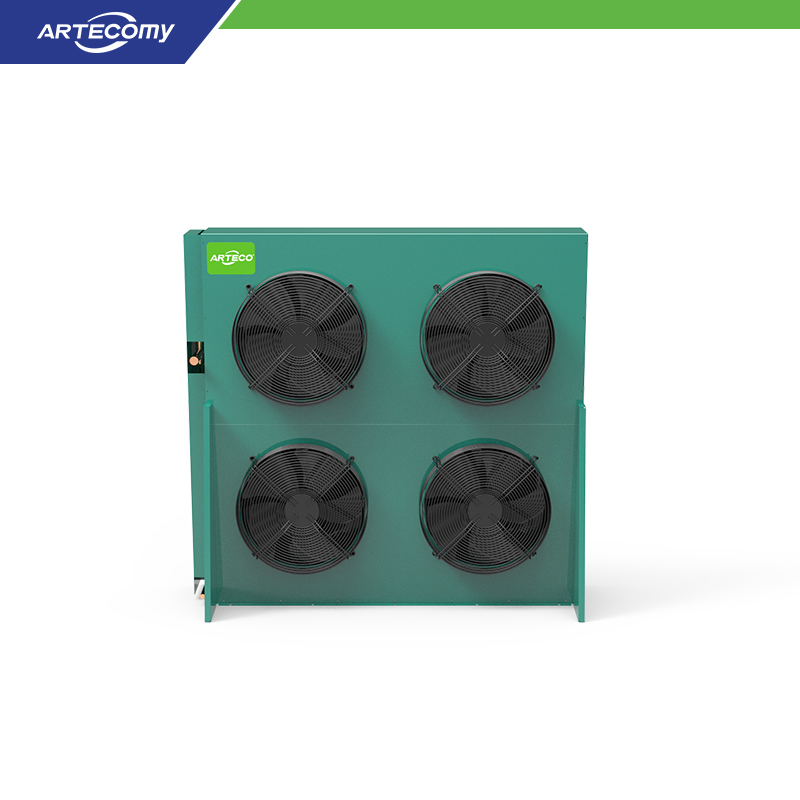 Condenseur grande capacité à 4 ventilateurs avec ailettes en aluminium hydrophile et conception à montage latéral