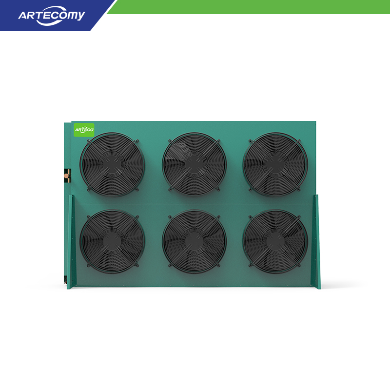 Condenseur à tubes en cuivre Φ9,52 avec six ventilateurs Φ500 – Conçu pour les systèmes de chaîne du froid